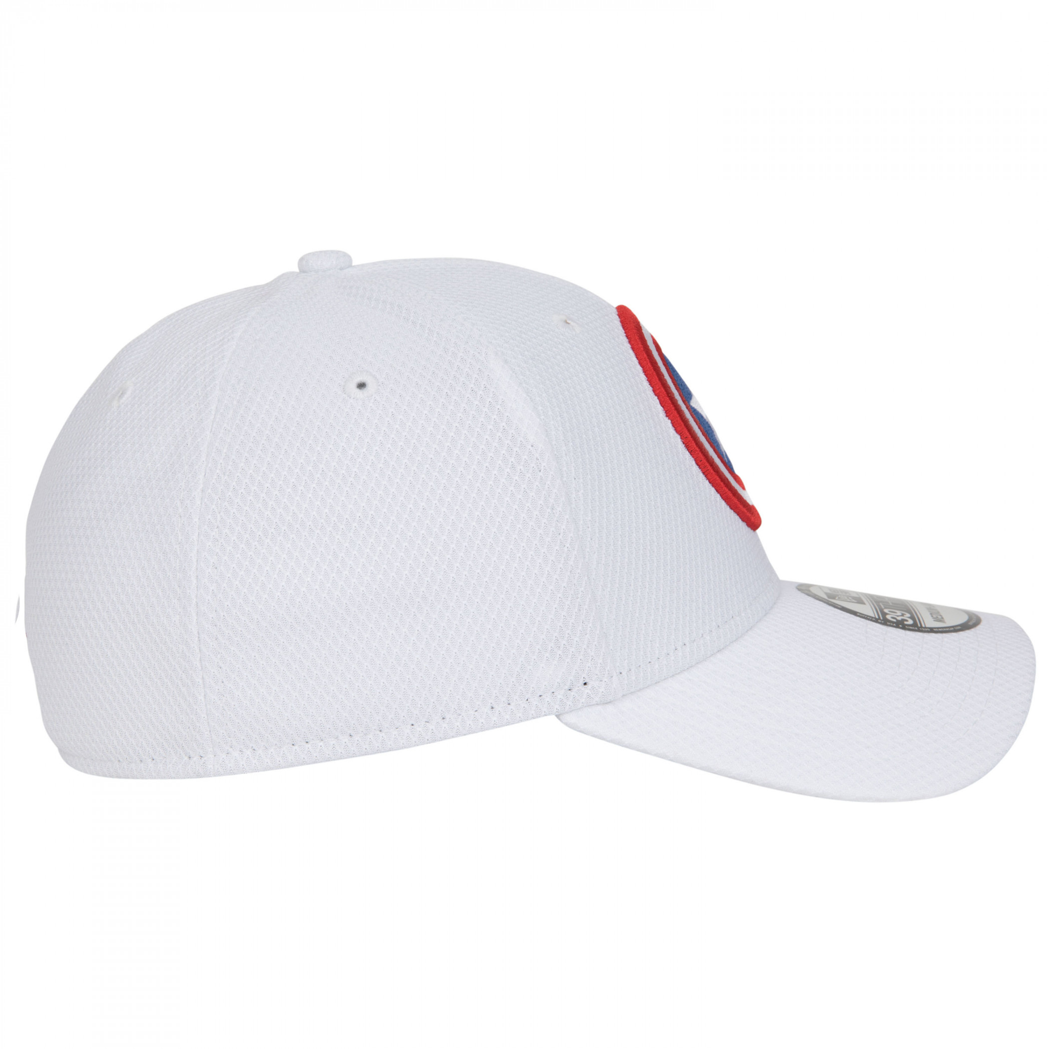 Captain America Logo White Colorway New Era 39Thirty Fitted Hat